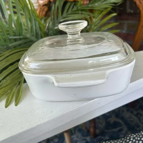 Vintage Corningware Glass Lid 1 Qt. Casserole Dish Friendship Country Festival - Picture 4 of 10